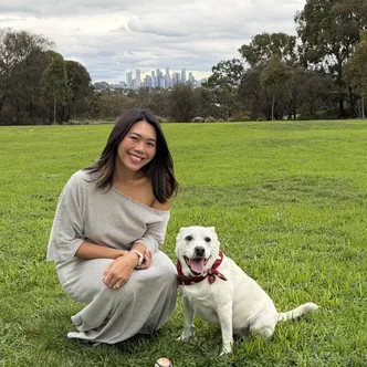 Me and my dog in a Melbourne park